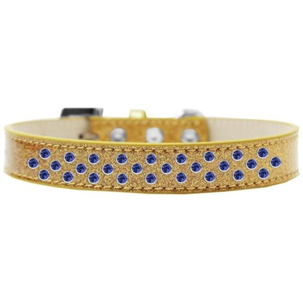 Unconditional Love Sprinkles Ice Cream Blue Crystals Dog CollarGold Size 14 UN797287